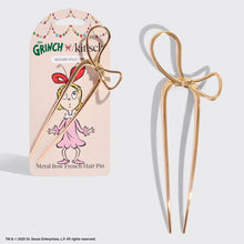 Load image into Gallery viewer, The Grinch x Kitsch Gold Bow French Hair Pin