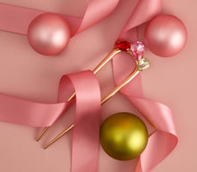 Load image into Gallery viewer, Holiday Gemstone French Hair Pin
