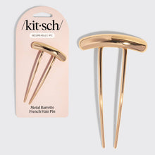Load image into Gallery viewer, Mini Metal Barrette French Hair Pin - Gold
